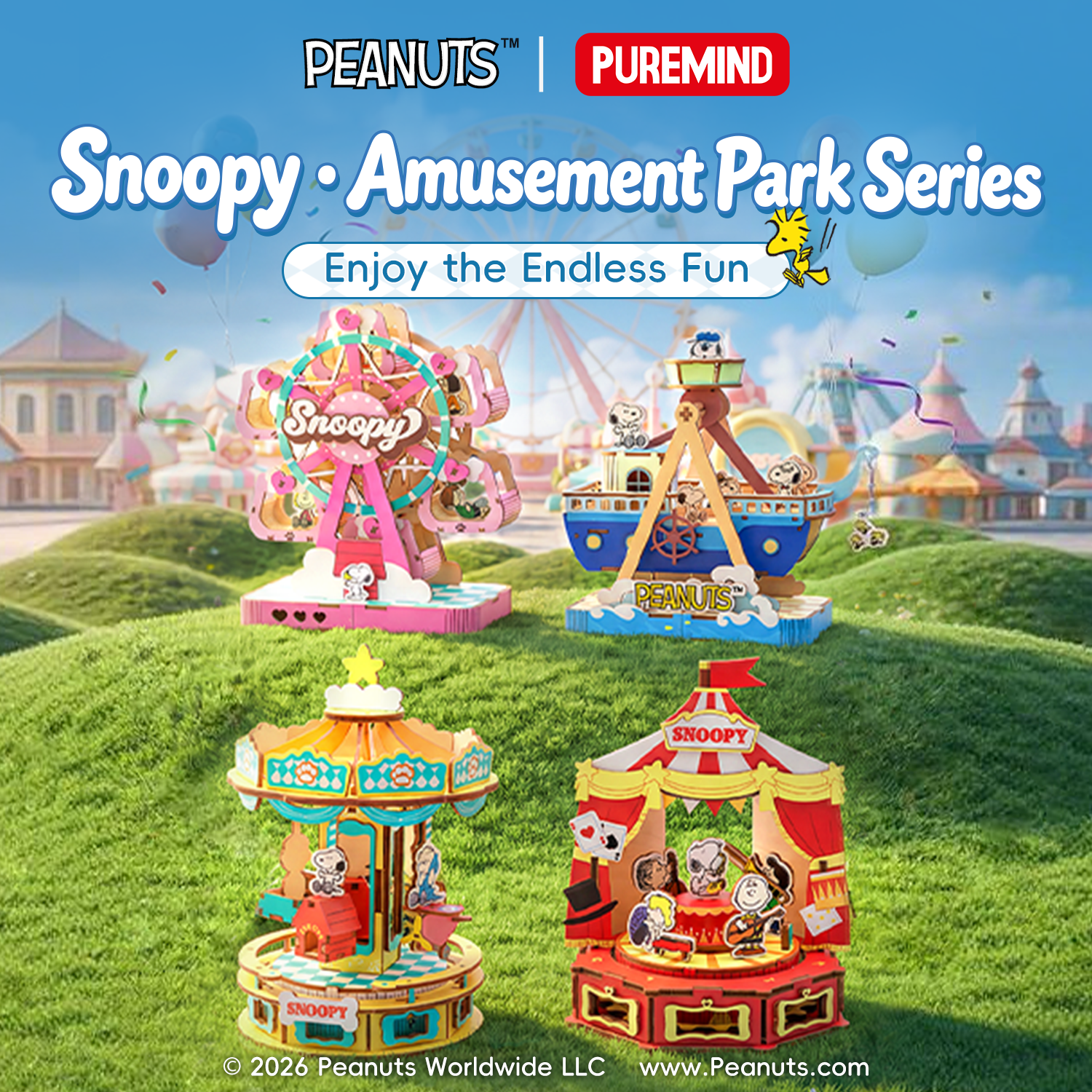 Puremind x Snoopy Amusement Park Series 1215-1218