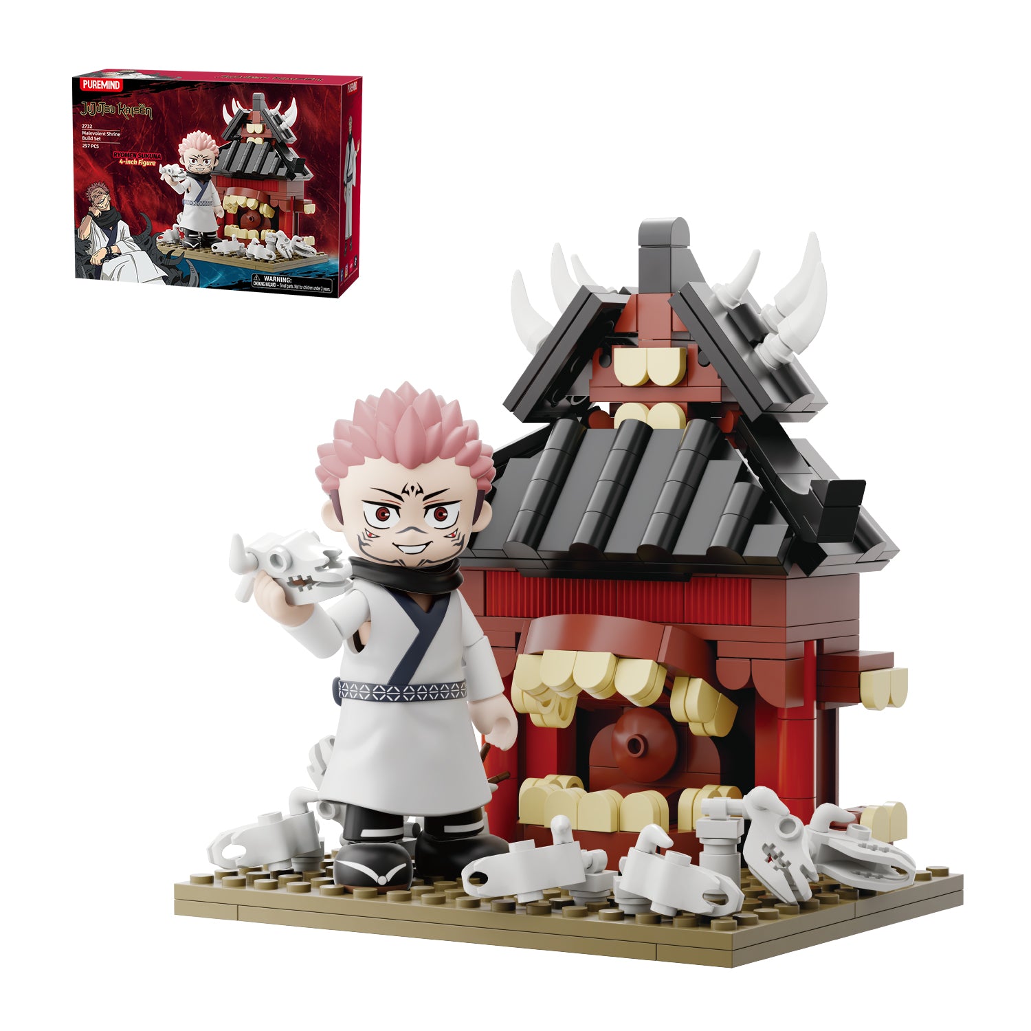 Puremind x Jujutsu Kaisen Malevolent Shrine Building Set - Sukuna Figure 2732