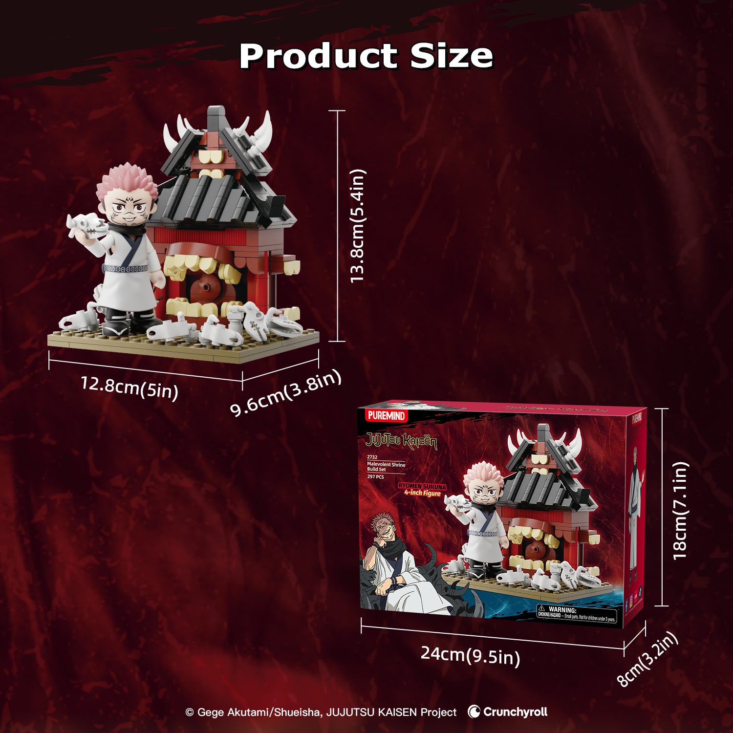 Puremind x Jujutsu Kaisen Malevolent Shrine Building Set - Sukuna Figure 2732
