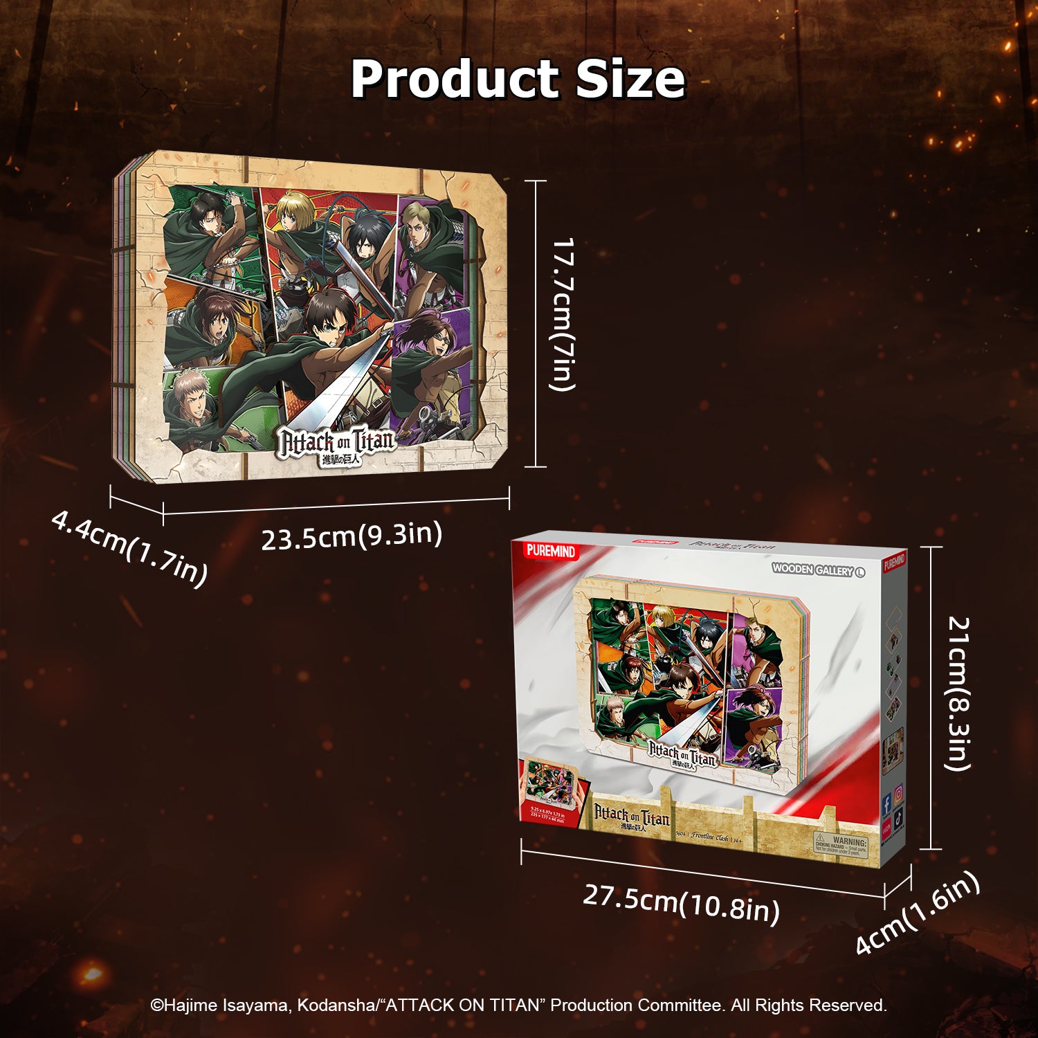 Puremind x Attack on Titan Wooden Gallery(L)Frontline Clash 3604EN