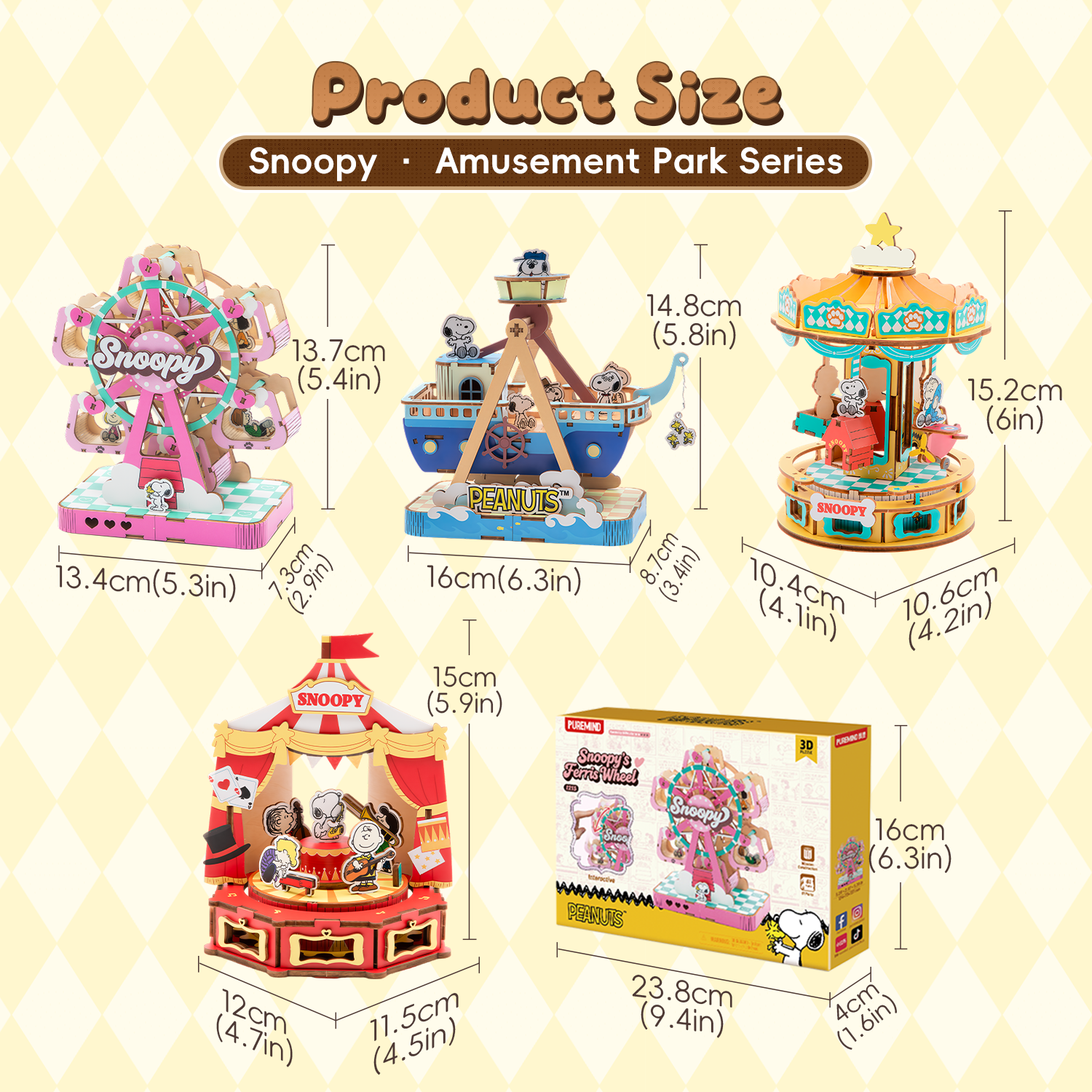Puremind x Snoopy Amusement Park Series 1215-1218