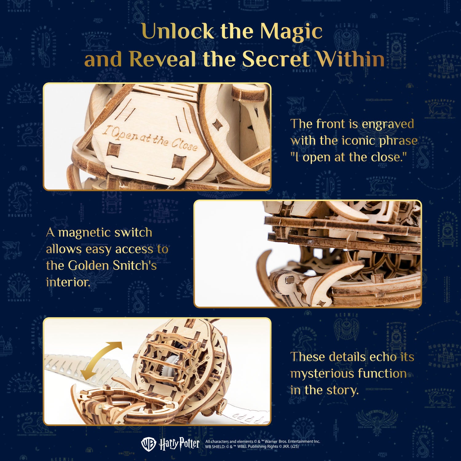Puremind x Harry Potter Golden Snitch wooden puzzle pieces
