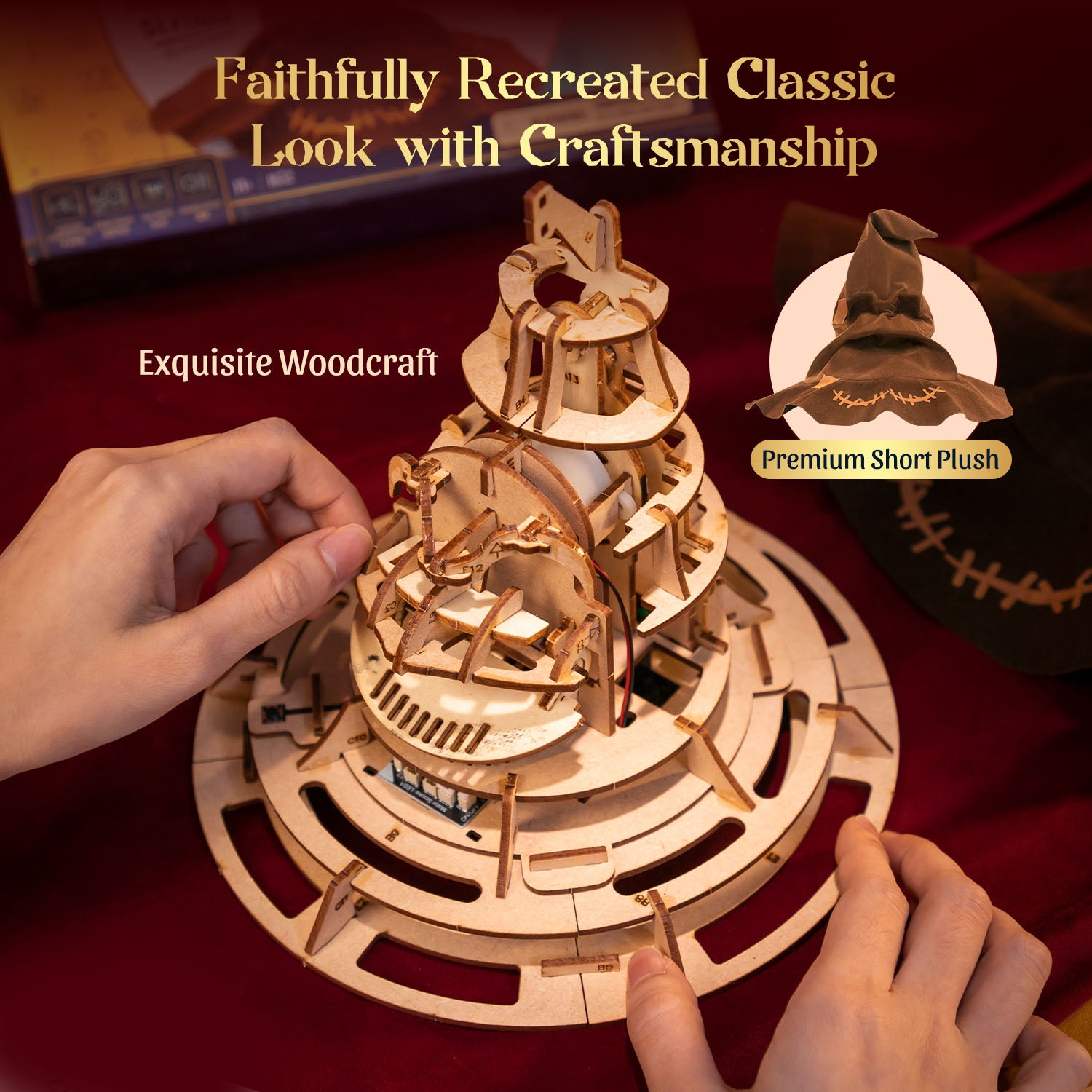 Puremind x Harry Potter Talking Sorting Hat Wooden Gallery - wood details