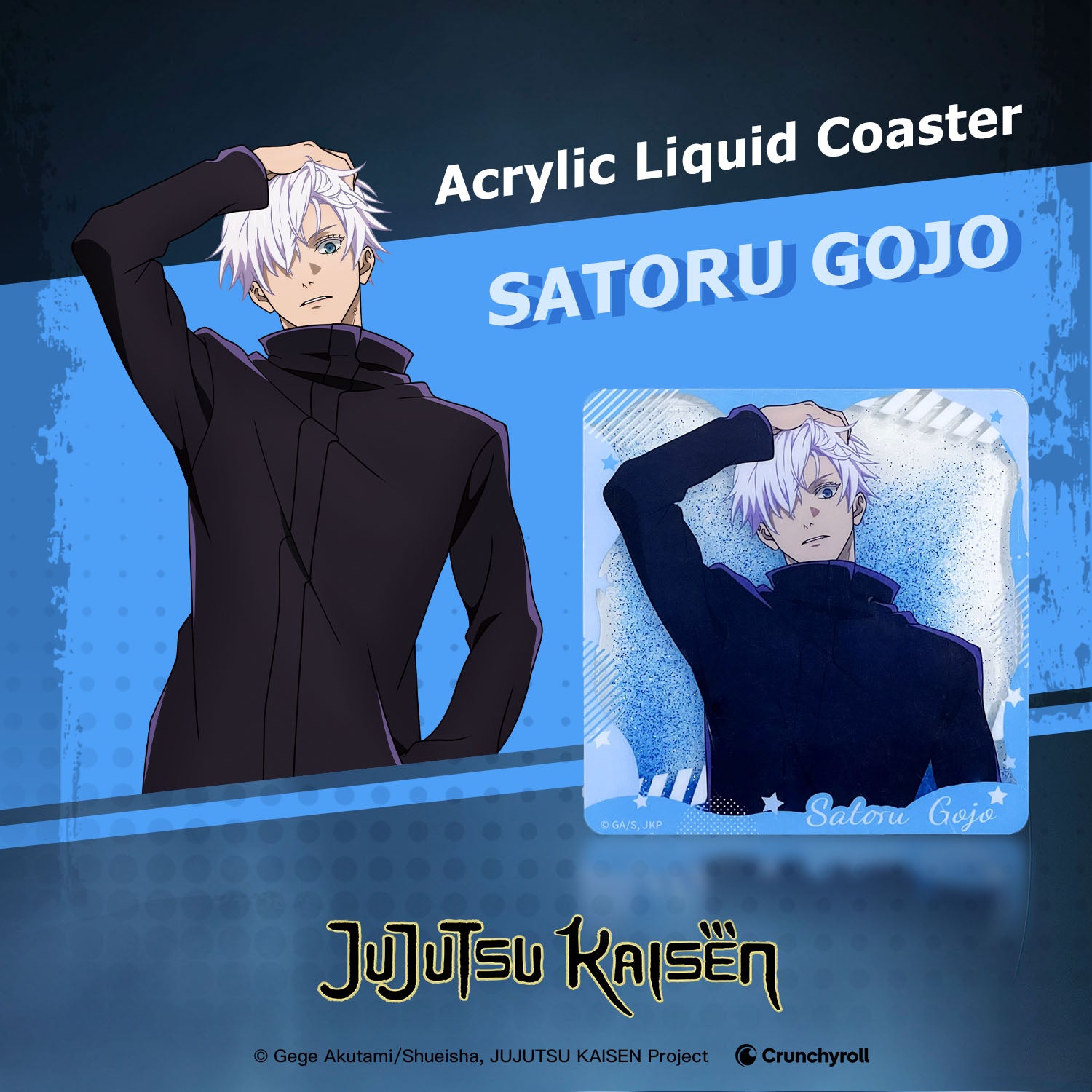 Puremind x Jujutsu Kaisen character Acrylic Liquid Coaster display Satoru Gojo