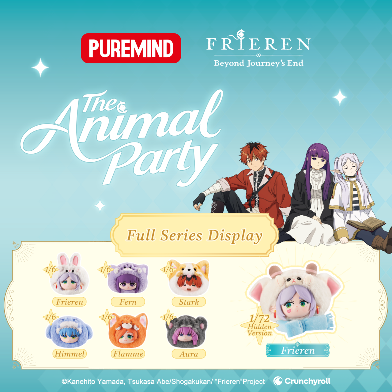 Puremind x Frieren Animal Party Series Vinyl Plush Blind BOX 2526EN