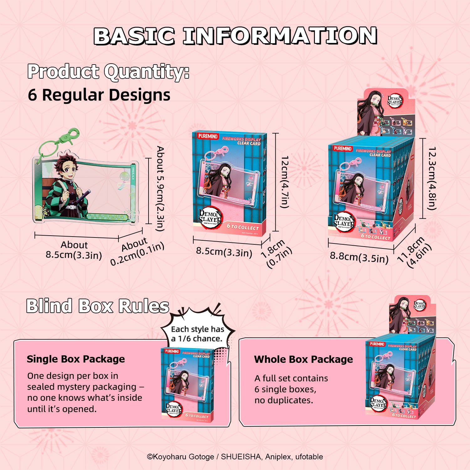 Puremind x Demon Slayer Fireworks display Clear Card Blind Box 3015EN-BOX