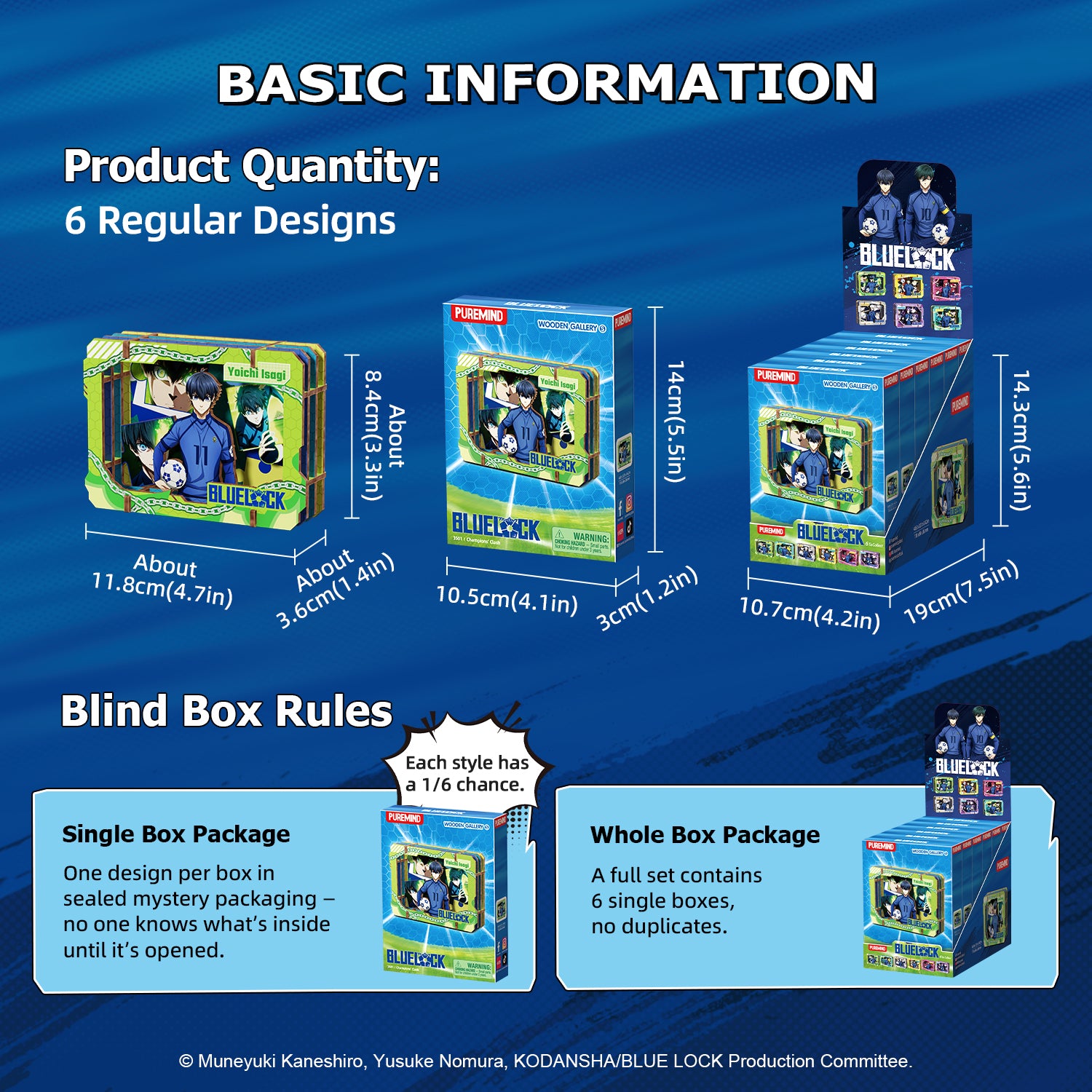 Puremind x BLUE LOCK Wooden Gallery（S）Blind Box 3501EN