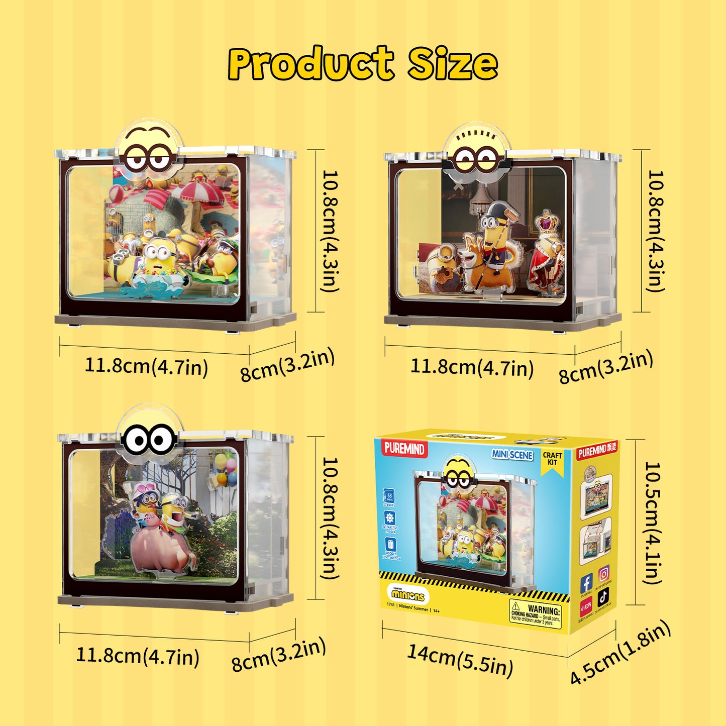 Puremind x Minions Mini Scene 1741-1743