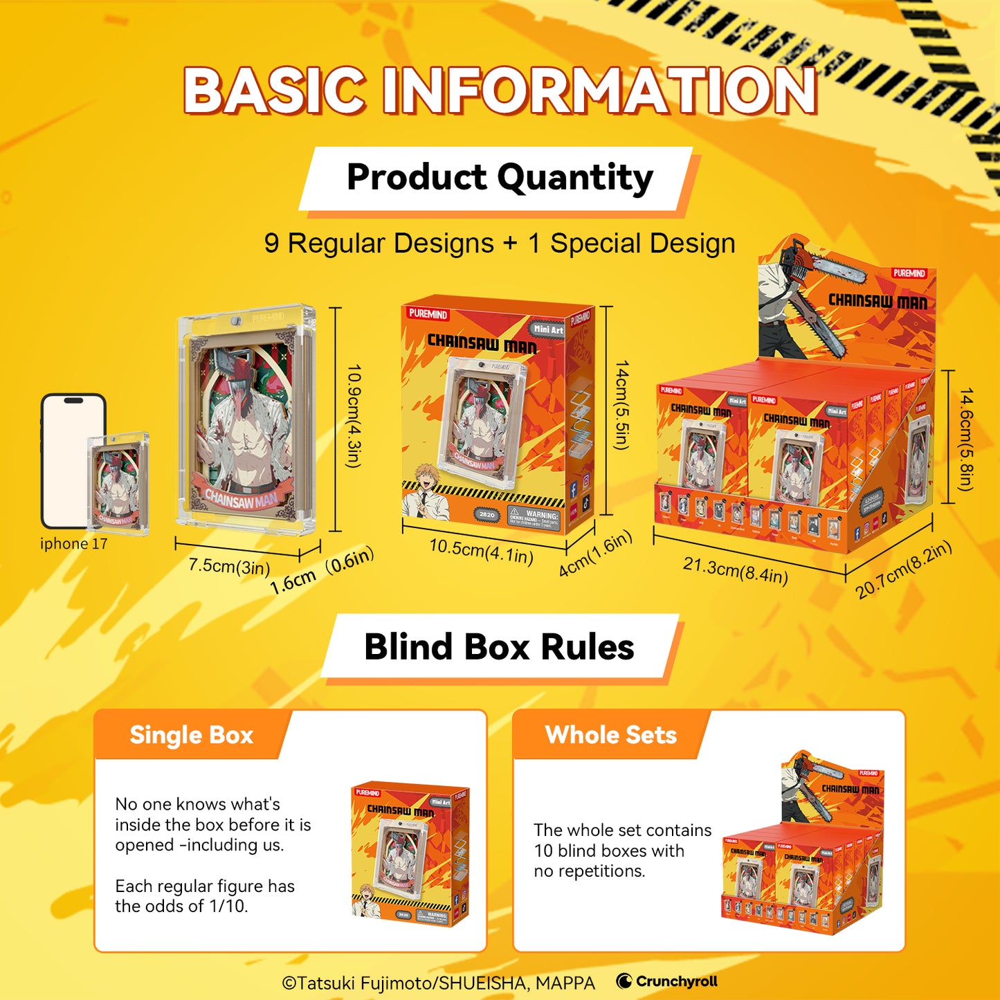 Puremind x Chainsaw Man Sorcery Prism Pane Blind Box packaging