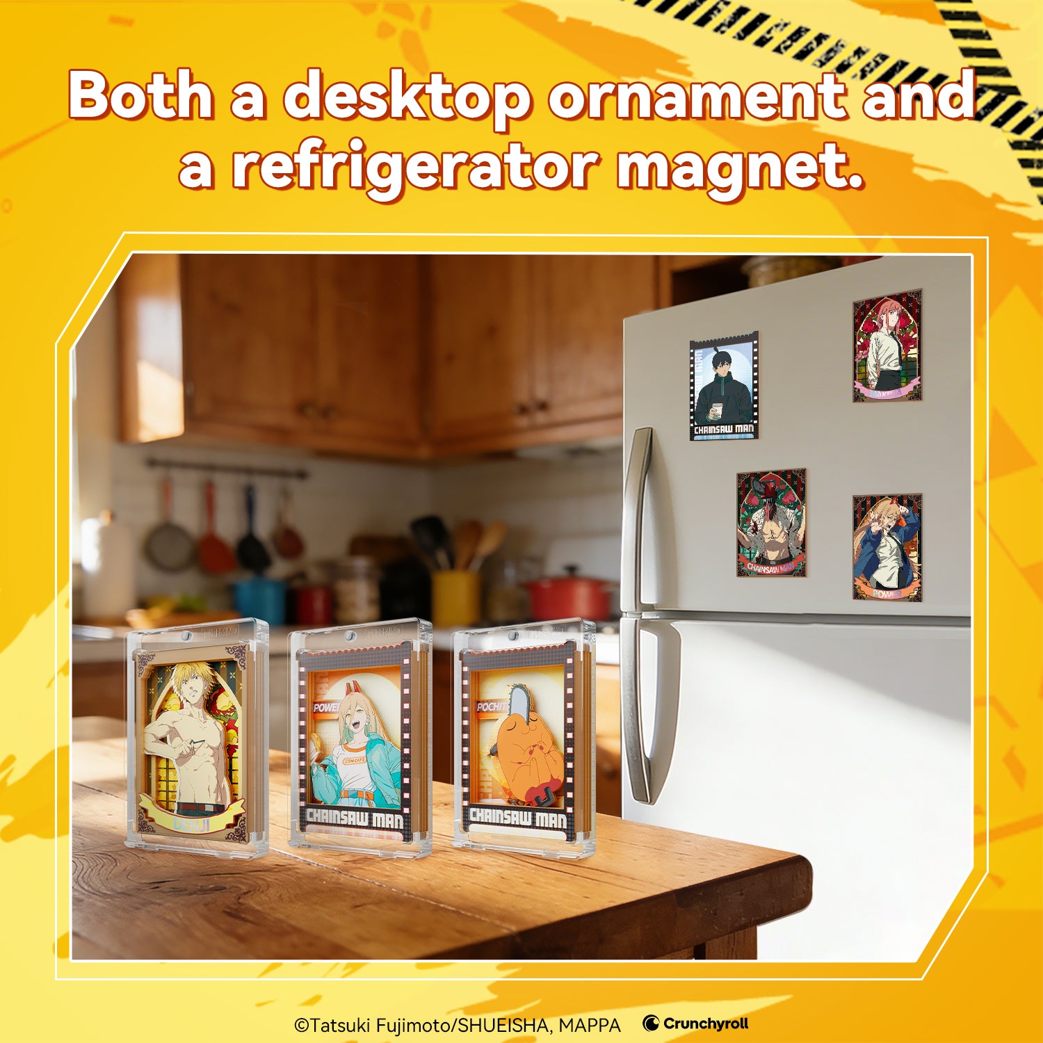 Puremind x Chainsaw Man fridge magnet display