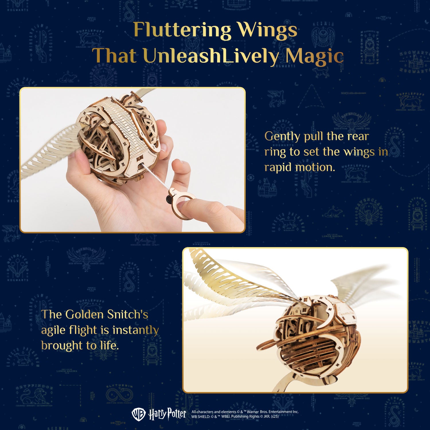 Puremind x Harry Potter Golden Snitch wooden puzzle detailed design