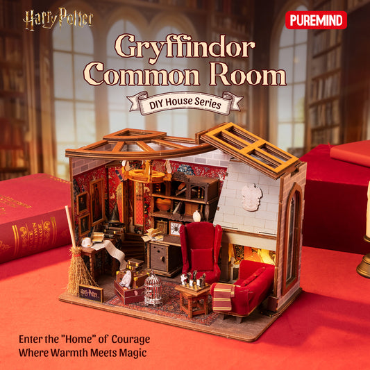 Puremind x Harry Potter Gryffindor Common Room wooden puzzle assembled display