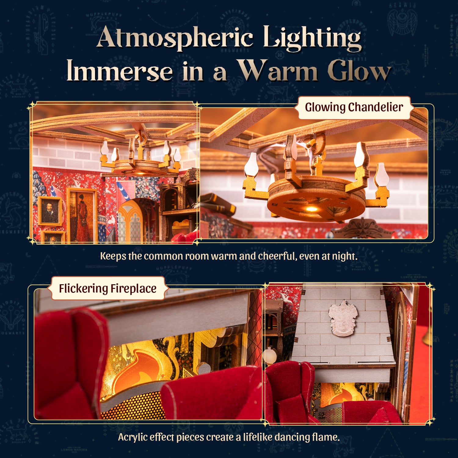 Puremind x Harry Potter Gryffindor Common Room wooden puzzle detailed design 2