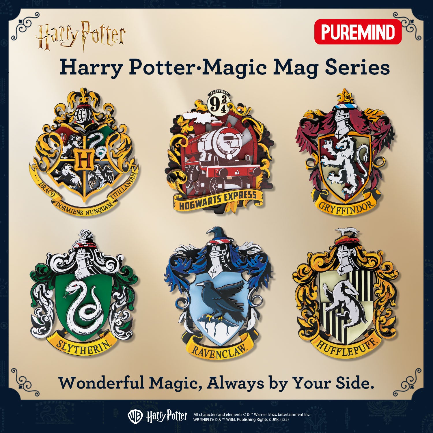 Puremind x Harry Potter Magic Mag Series 1650-BOX - fridge magnet set front view