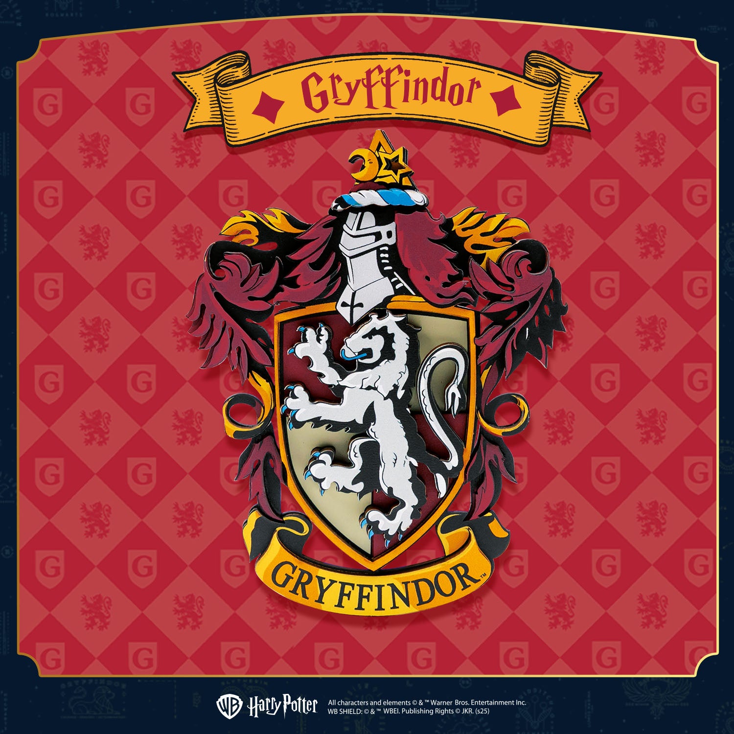 Puremind x Harry Potter Magic Mag fridge magnet - close-up 3D wood details GRYFFINDOR