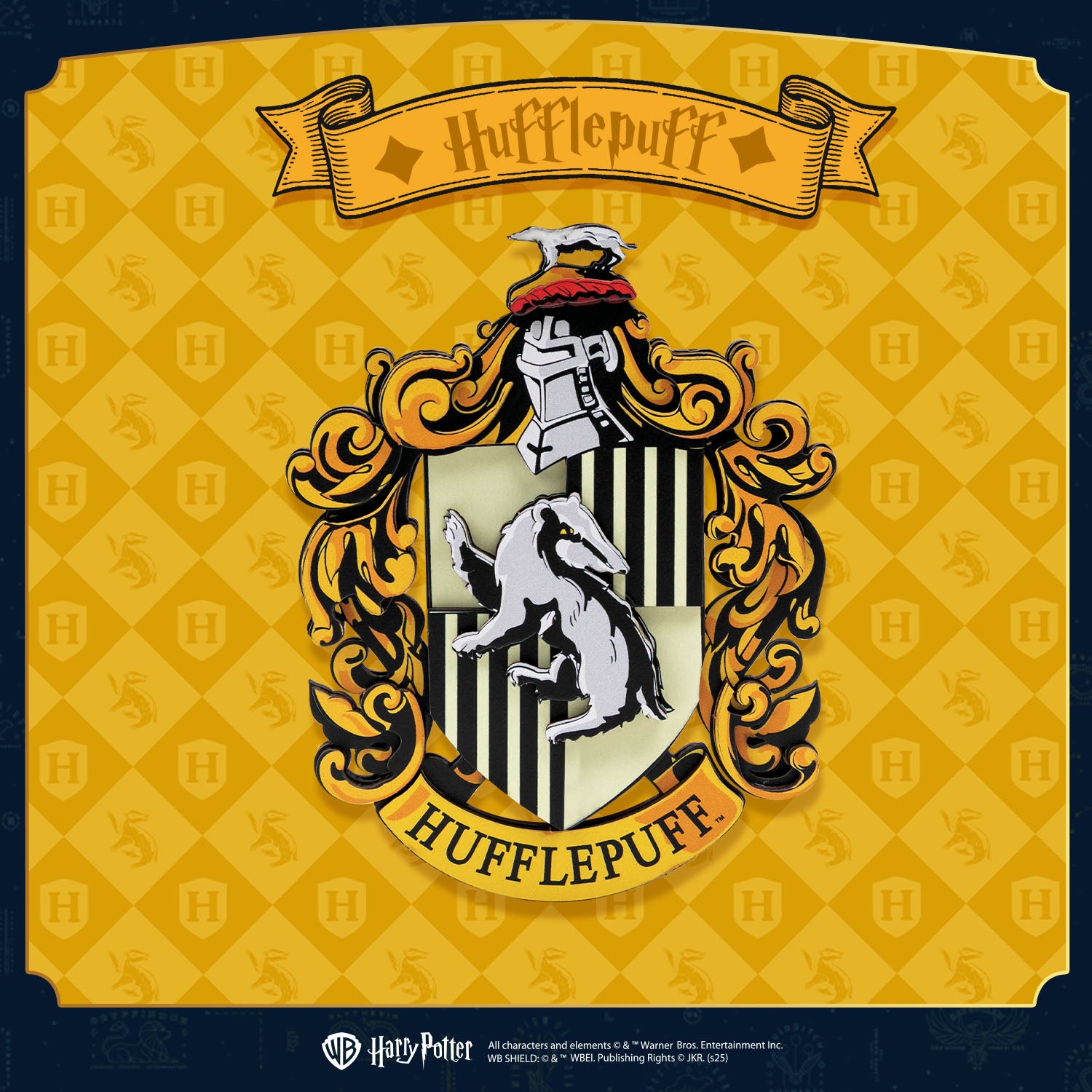 Puremind x Harry Potter Magic Mag fridge magnet - close-up 3D wood details hufflepuff