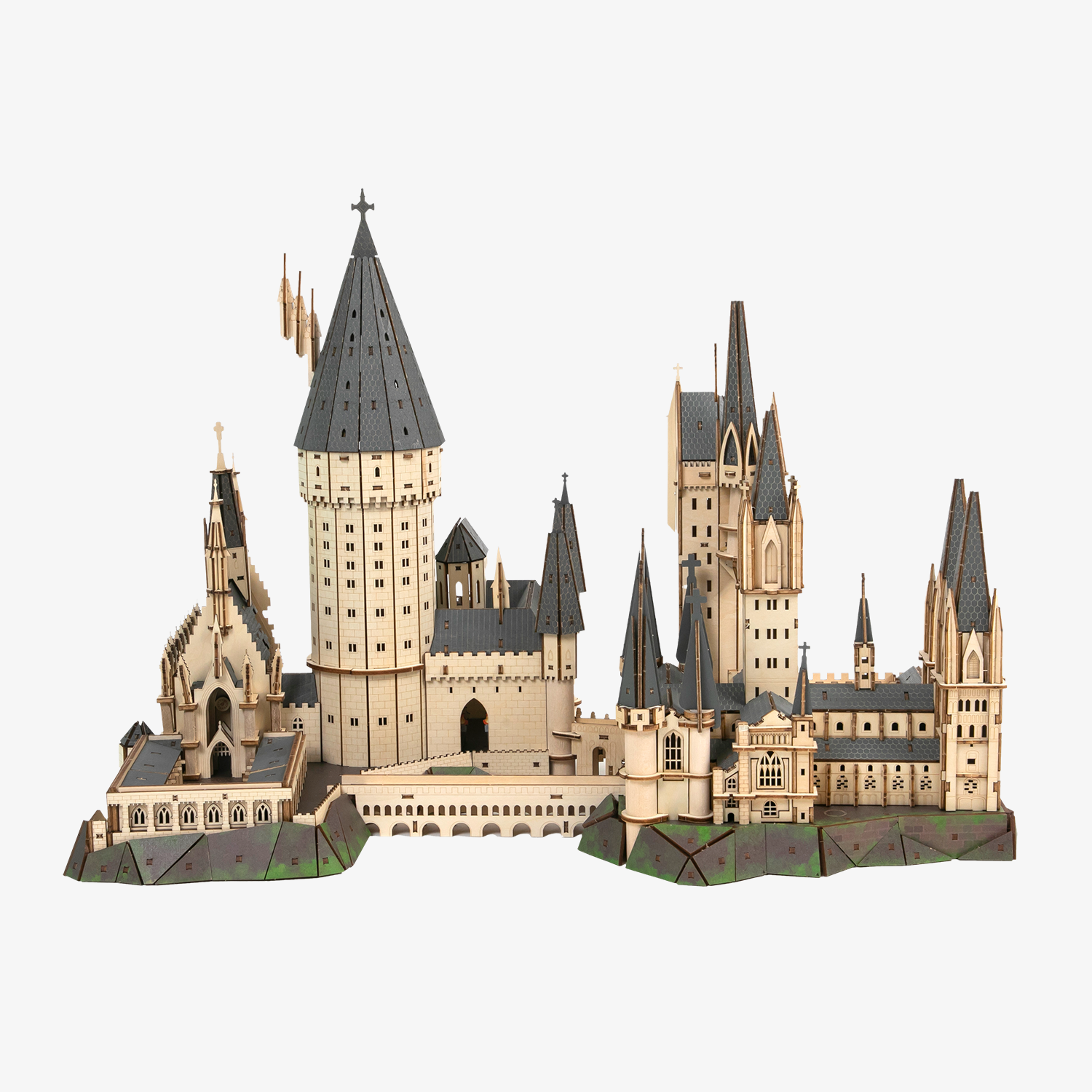 Puremind x Harry Potter puzzle set featuring Hogwarts Great Hall and Astronomy Tower, full set displayed on white background