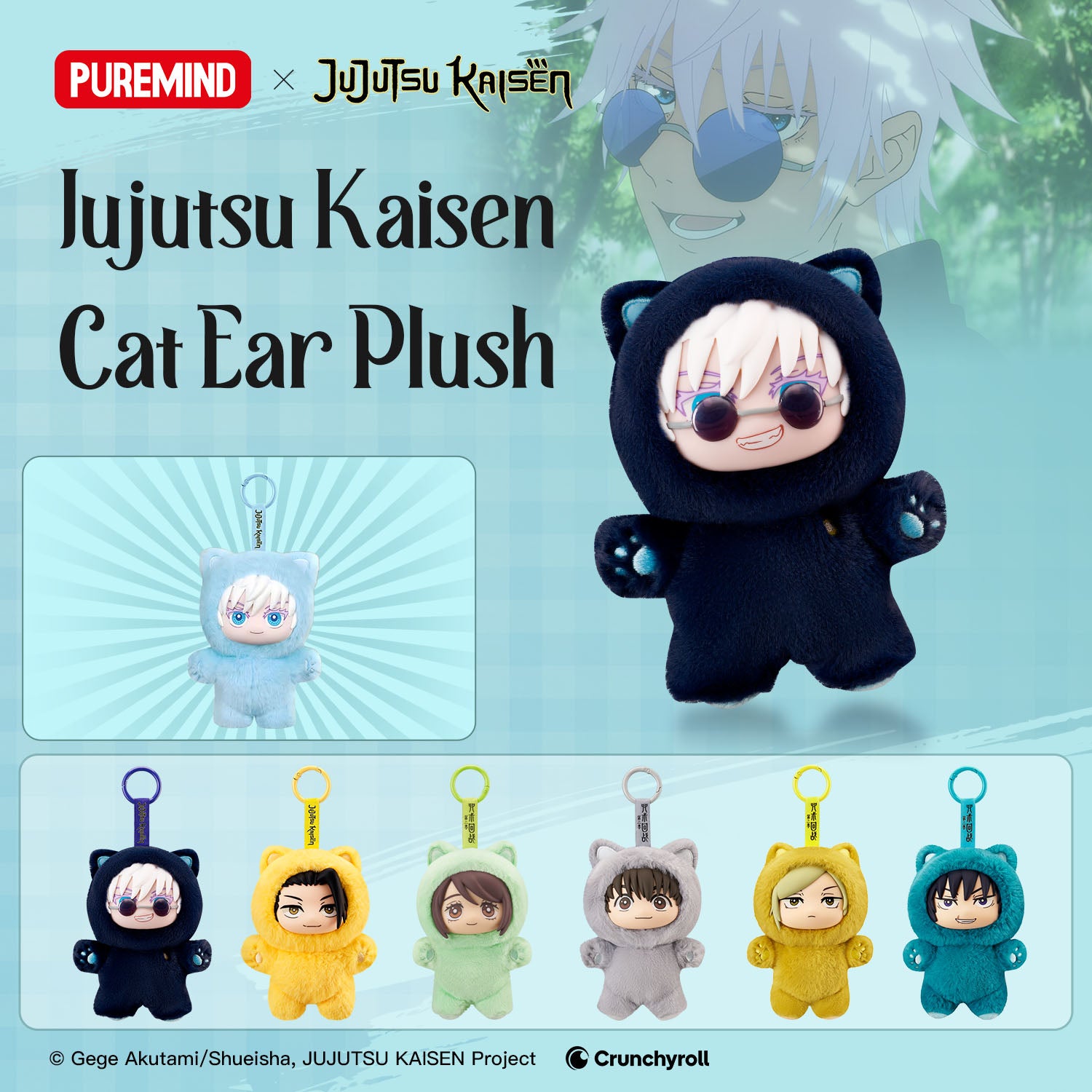 Puremind x Jujutsu Kaisen Cat Ear Plush Series vinyl plush blind box collection

