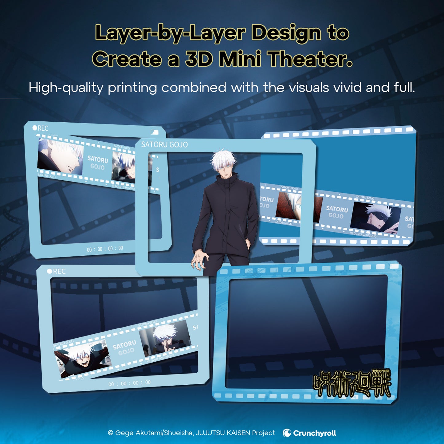 Puremind x Jujutsu Kaisen [Character Name] Film Frame Series Wooden Gallery 3D structure view