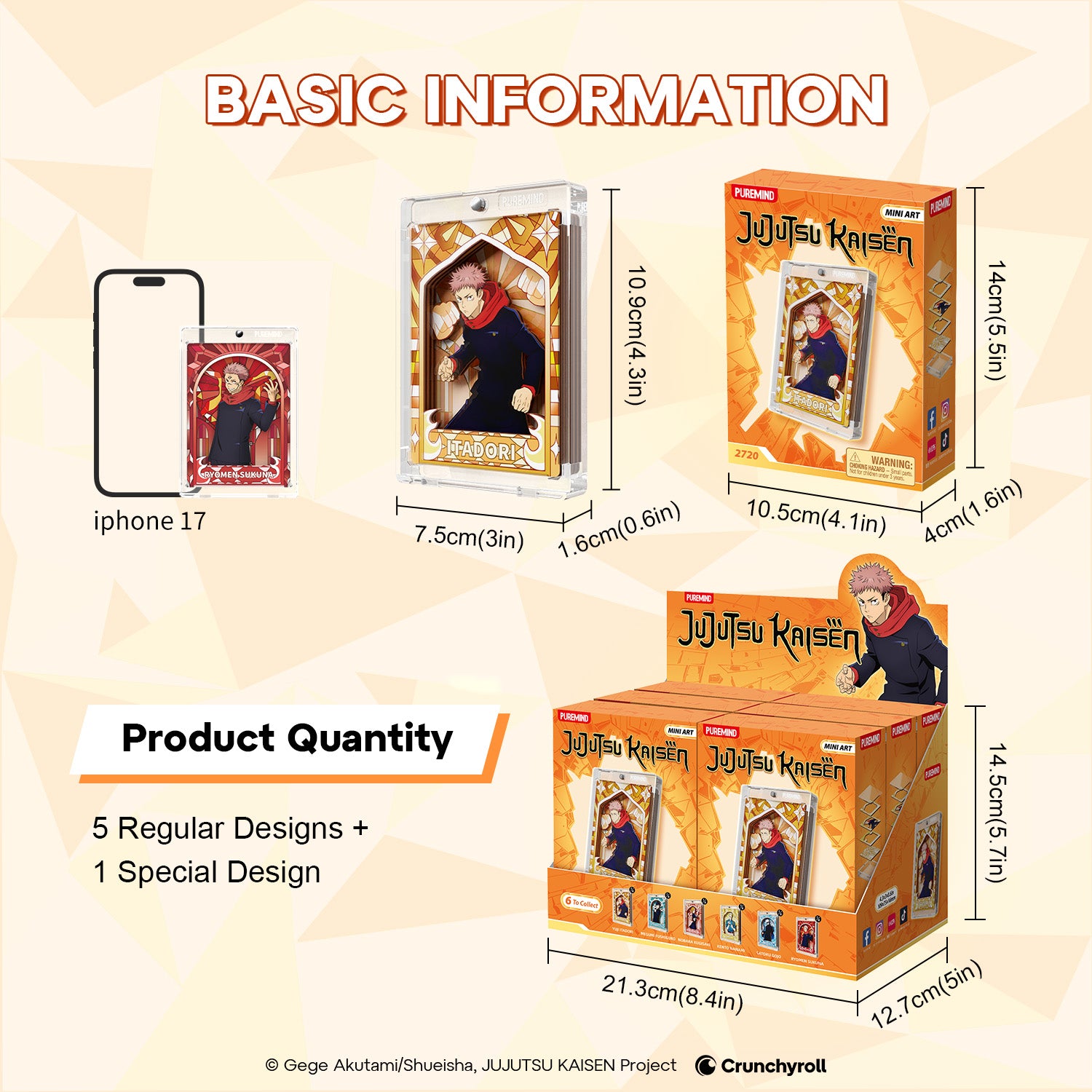 Puremind x Jujutsu Kaisen Sorcery Prism Pane Series Mini Art Blind Box