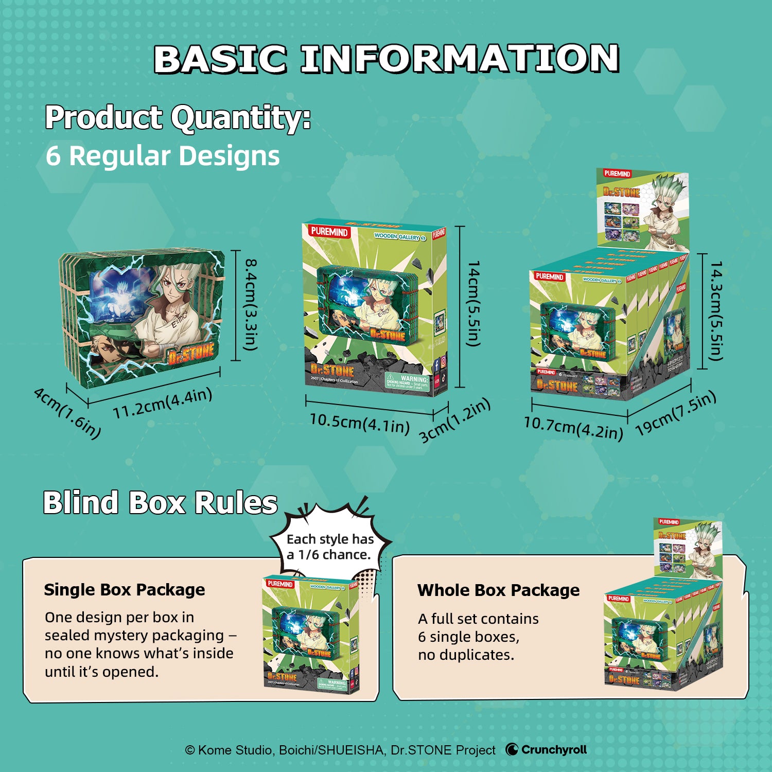 Puremind x Dr.STONE Wooden Gallery（S）Blind Box 2607EN